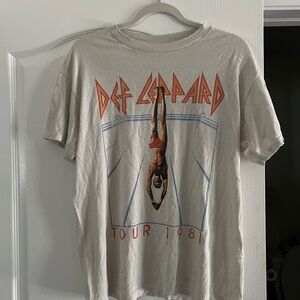 Graphic Band Def Leppard T-Shirt - Cream